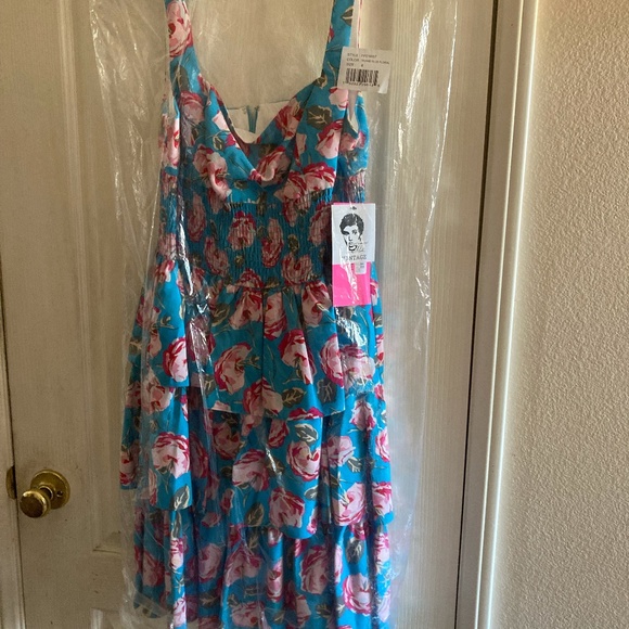 Betsey Johnson Dresses & Skirts - NWT BETSY JOHNSON ISLAND BLUE FLORAL DRESS